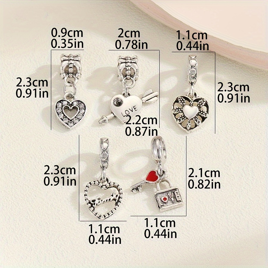5pcs Ethnic Style Retro Love Key Lock Pendant Set